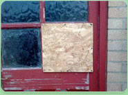 boarded up Buckingham